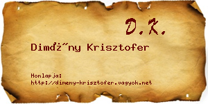 Dimény Krisztofer névjegykártya