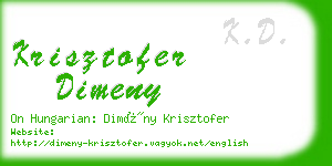 krisztofer dimeny business card